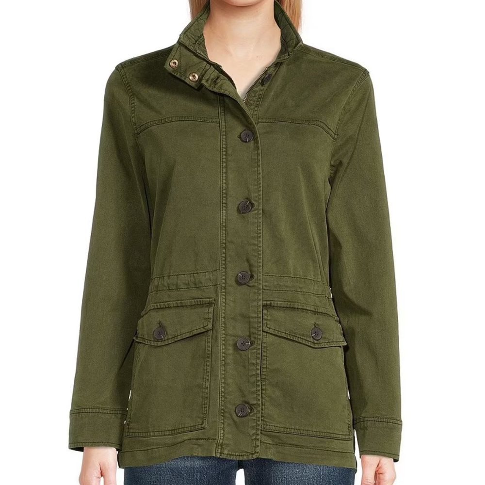 Lucky Brand Point Collar Long Sleeve Button Front Utility Jacket Sz. SP - Picture 5 of 13